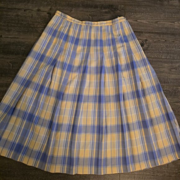 Vintage Pendleton Tartan Plaid Pleated Wool Skirt Size 18 - Picture 3 of 4